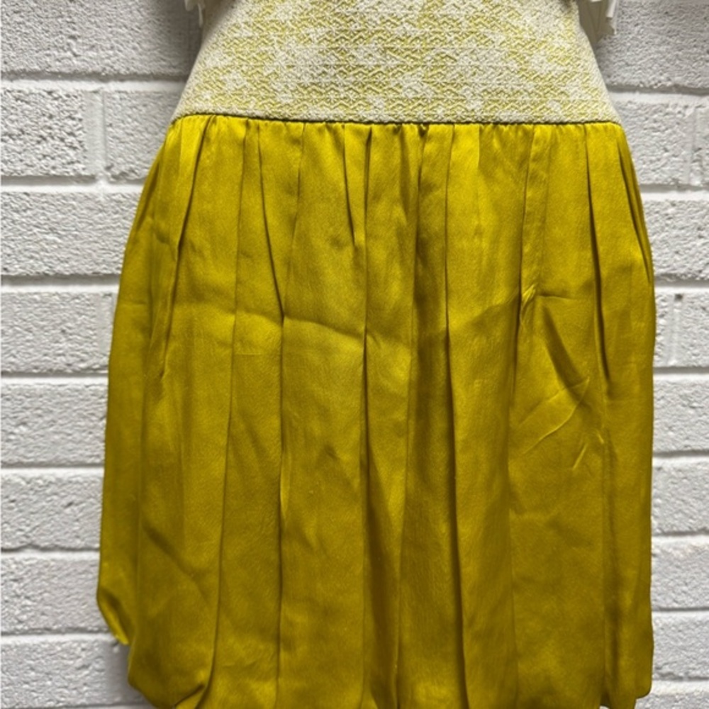 Ports 1961 Yellow Bubble Mini Skirt Pleated Casual Vintage